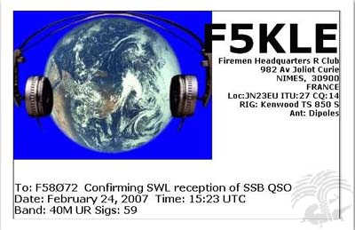Carte QSL F5KLE, galerie F5AD