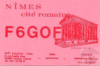 Carte QSL F6GOF, galerie F5AD
