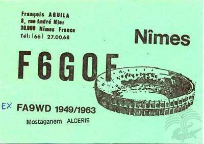 Carte QSL F6GOF, galerie F5AD