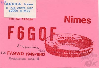 Carte QSL F6GOF, galerie F5AD