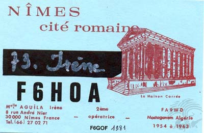 Carte QSL F6HOA, galerie F5AD