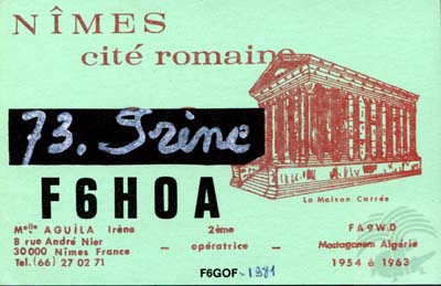 Carte QSL F6HOA, galerie F5AD