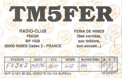 Carte QSL TM5FER, galerie F5AD